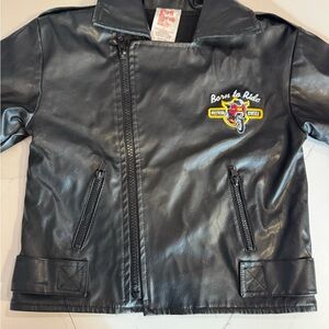 Kids Black Motorcycle Jacket